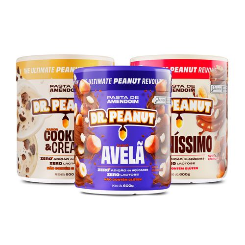 Combo Best Sellers - 3 pastas de 600g sabor Bueníssimo, Cookies & Cream e Avelã.