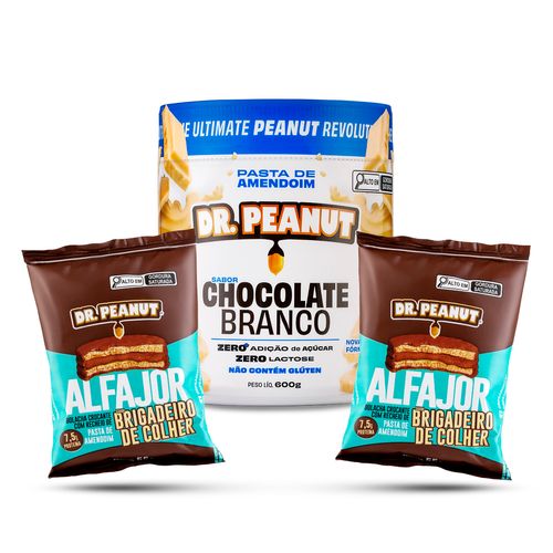 Combo comprou, ganhou: Chocolate Branco 600g + 2 Alfajores Brigadeiro de Colher de brinde