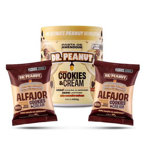 Combo comprou, ganhou: Cookies & Cream 600g + 2 Alfajores Cookies & Cream de brinde