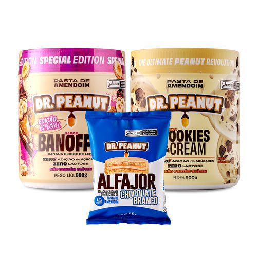 Combo Duda Guerra - 2 pastas de 600g sabor Cookies & Cream e Banoffee