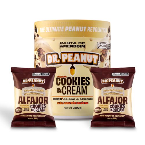 Combo comprou, ganhou: Cookies & Cream 600g + 2 Alfajores Cookies & Cream de brinde