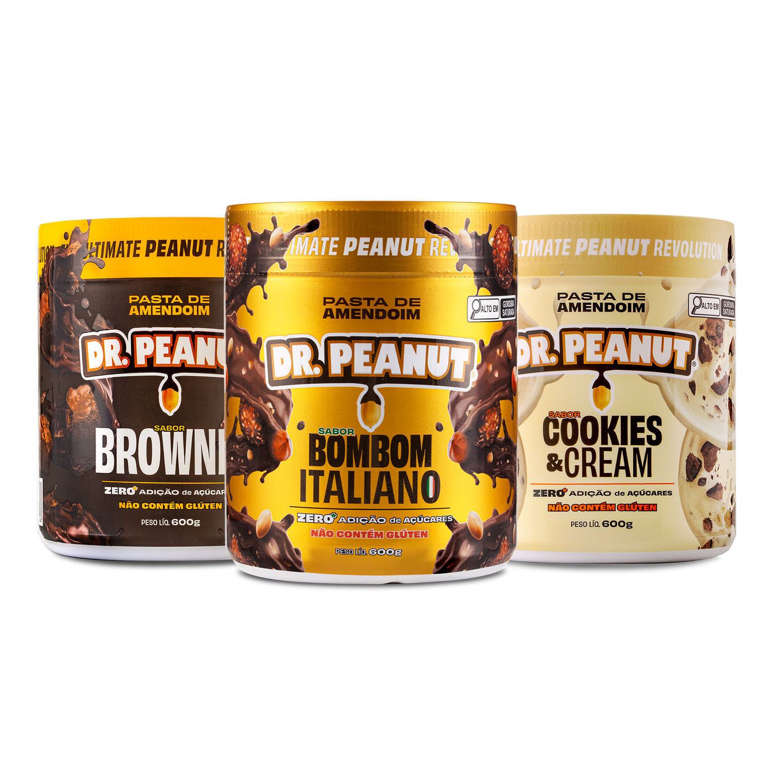 Combo Elite: Cookies & Cream, Bombom Italiano e Brownie 600g
