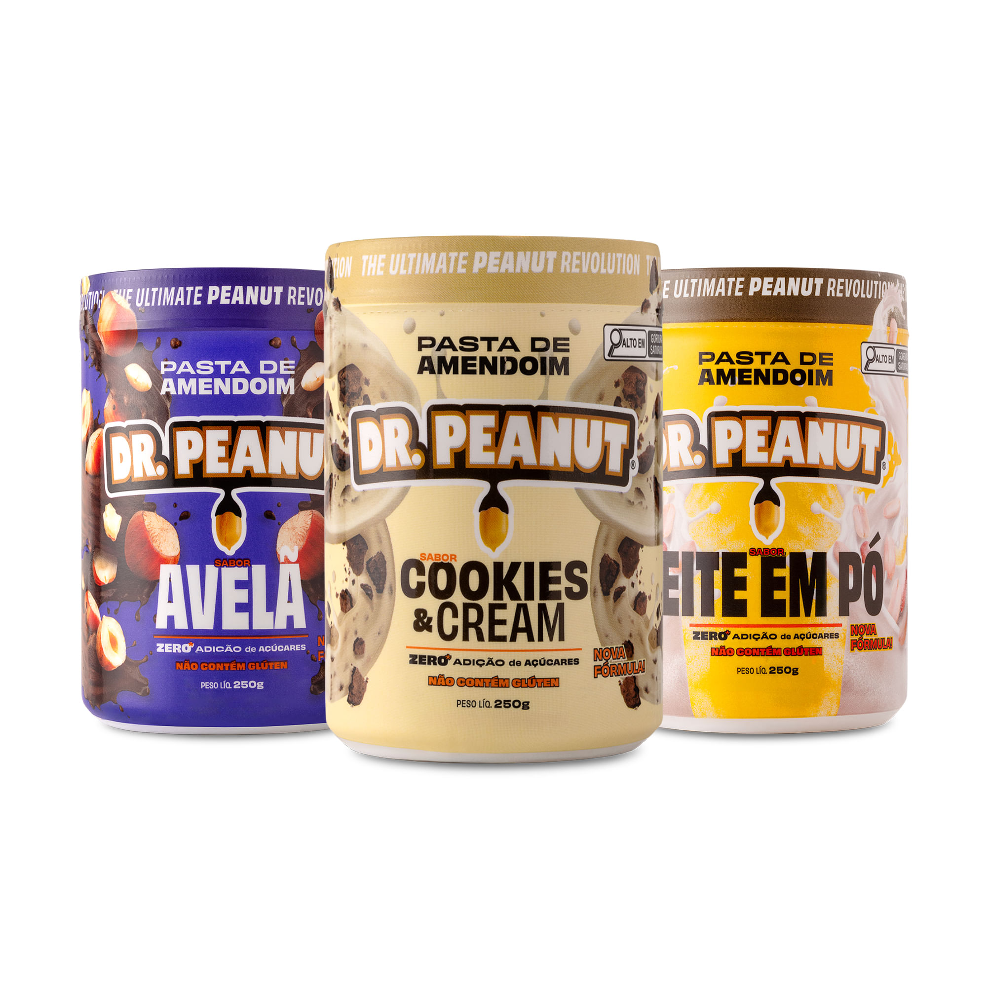 Combo Zenith - Avelã, Cookies & Cream e Leite em Pó 250g | Dr. Peanut