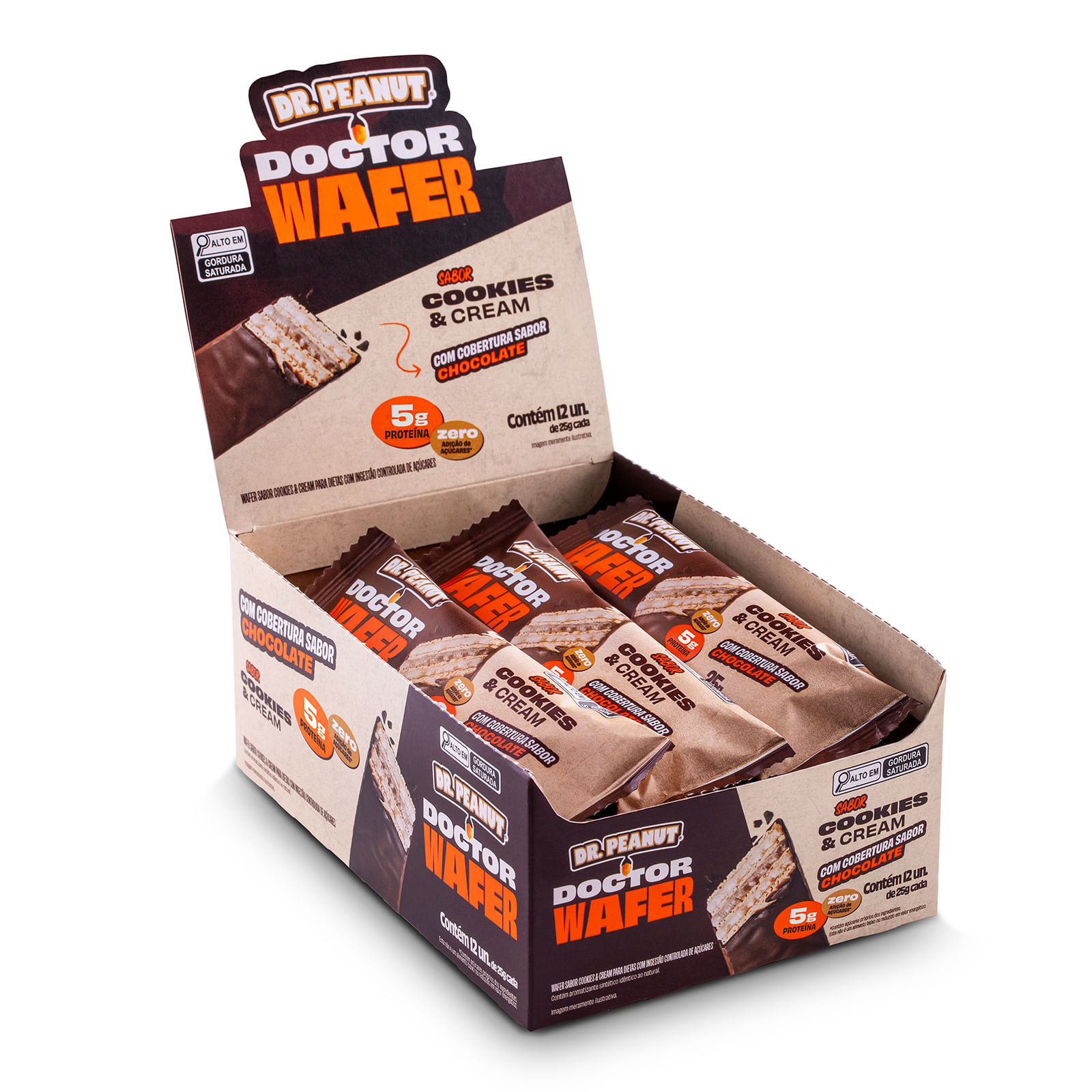 Display Doctor Wafer Cookies & Cream - 25g 12 Un.