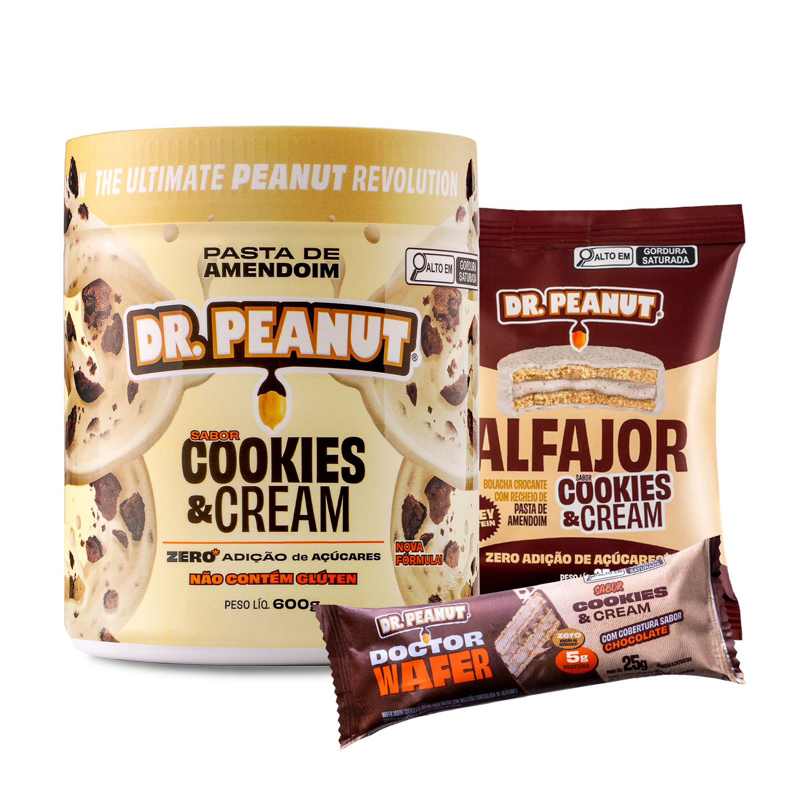 Combo Comprou, Ganhou Cookies & Cream - Pasta 600g, 1x Alfajor, 1x Wafer